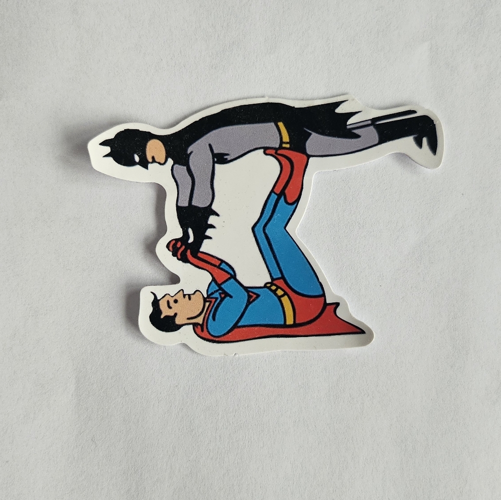 Batman And Superman Skateboard Sticker, Laptop Sticker